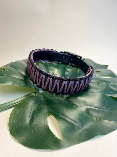 Biothane-Halsband  mit Paracord -  Marvelous / Scharz